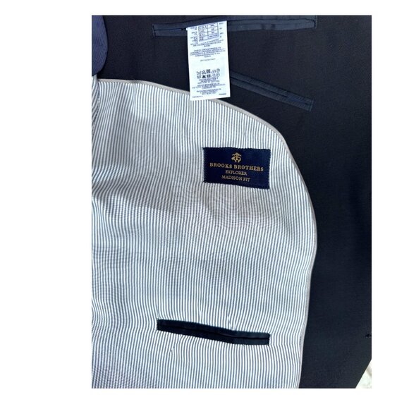 Brooks Brothers Men's Wool Blend Explorer Madison Fit Blazer Size 44L Black - Picture 8 of 11